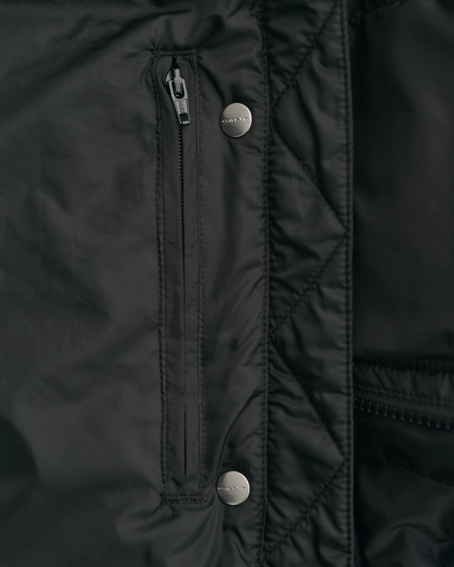 Gant Women Black Solid Stand Collar Sleeveless Puffer Jacket - Image 3