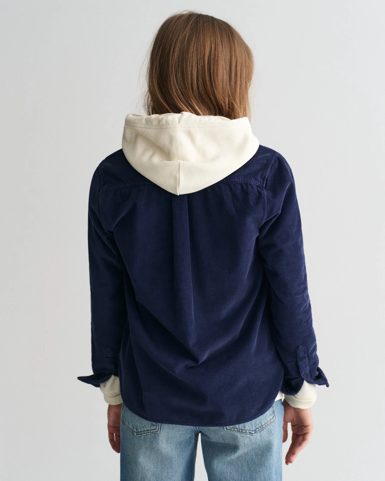 Gant Women Blue Solid Spread Collar Full Sleeves Corduroy Shirt - Image 2