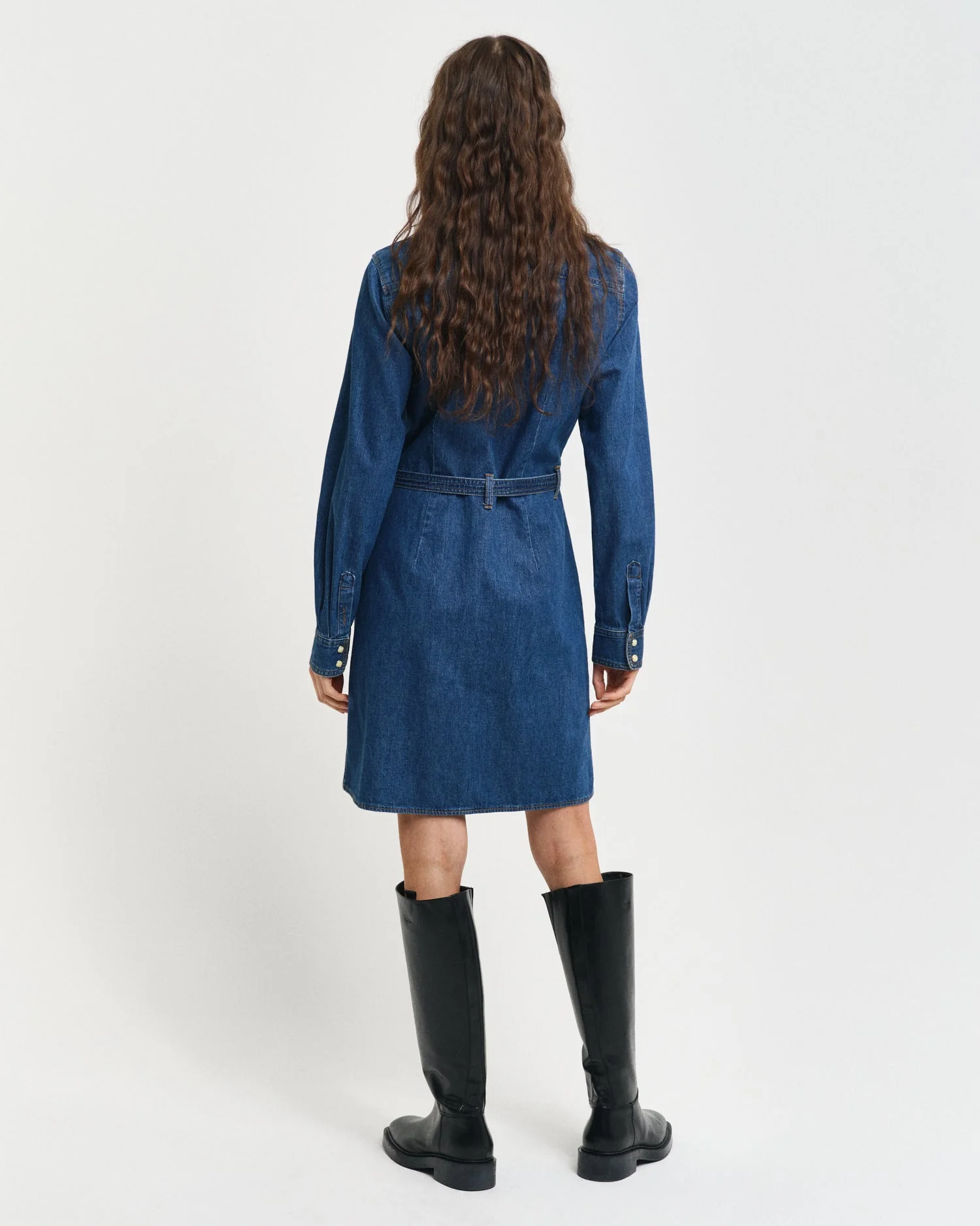 Gant Women Blue Solid Spread Collar Full Sleeves Shirt Dress - Image 2