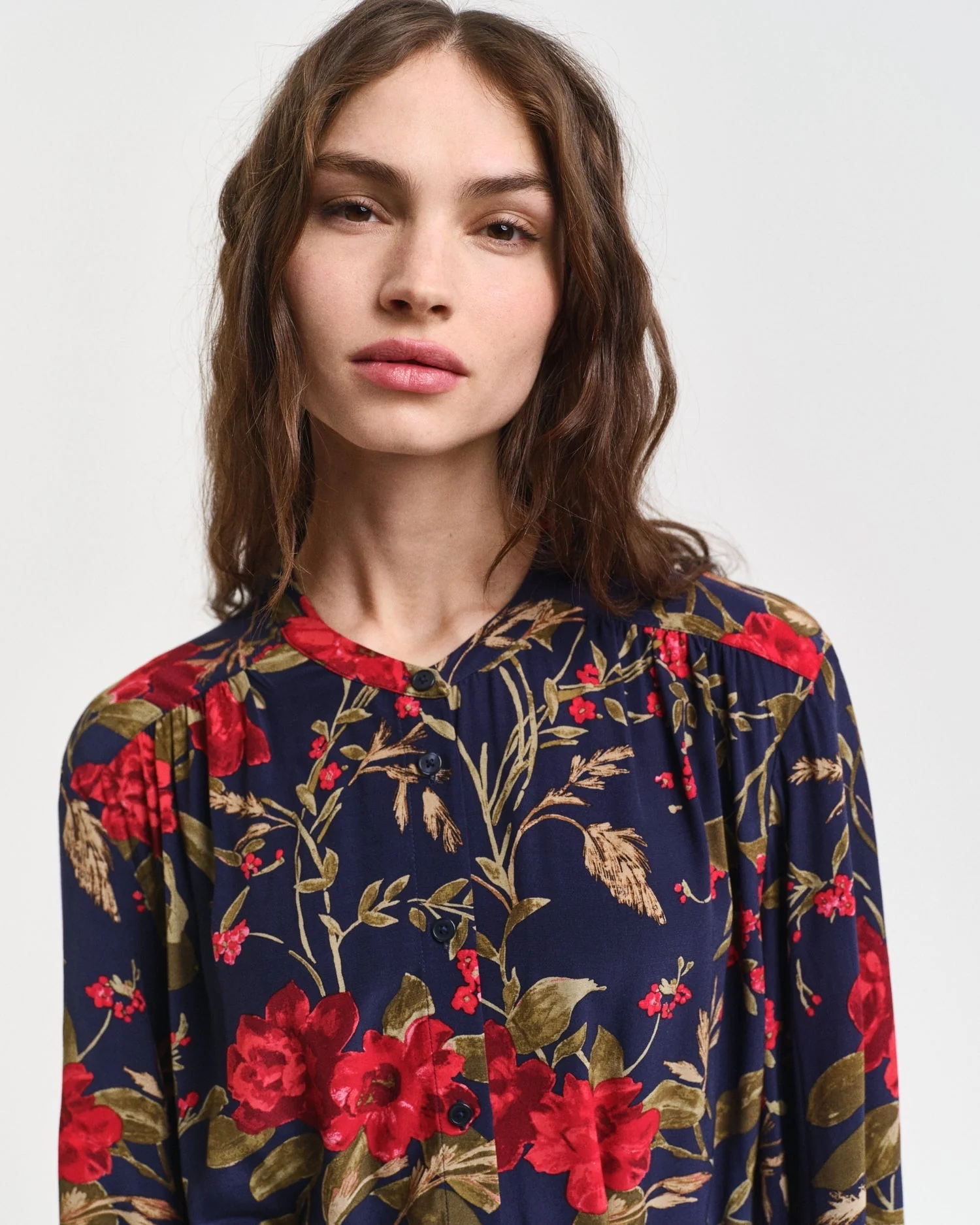 Gant Women Blue Printed Spread Collar Full Sleeves Shirt Dress - Image 6