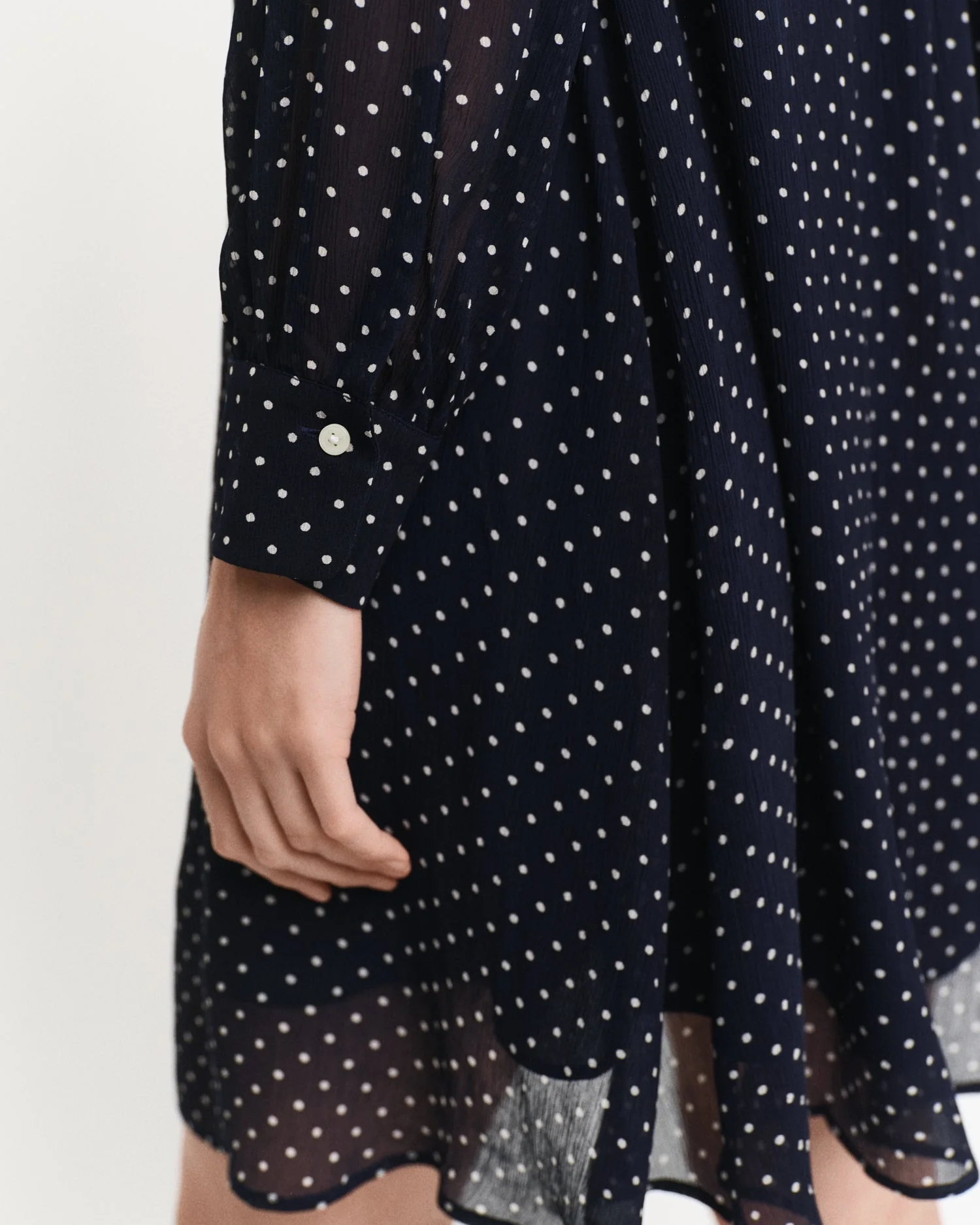 Gant Women Blue Printed Tie-Up Neck Full Sleeves A-line Dress - Image 5
