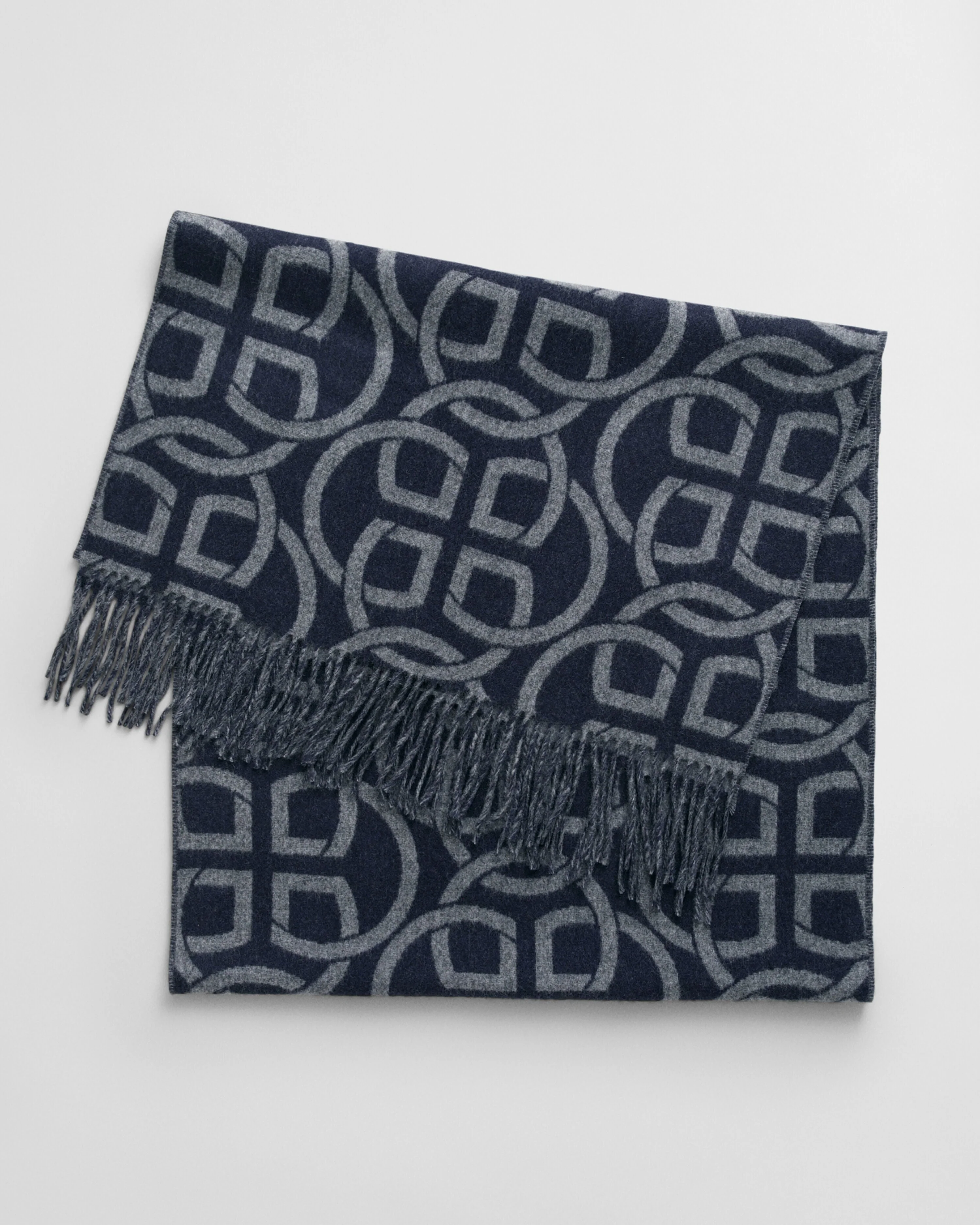 Gant Women Blue Printed Fringed Scarf - Image 3