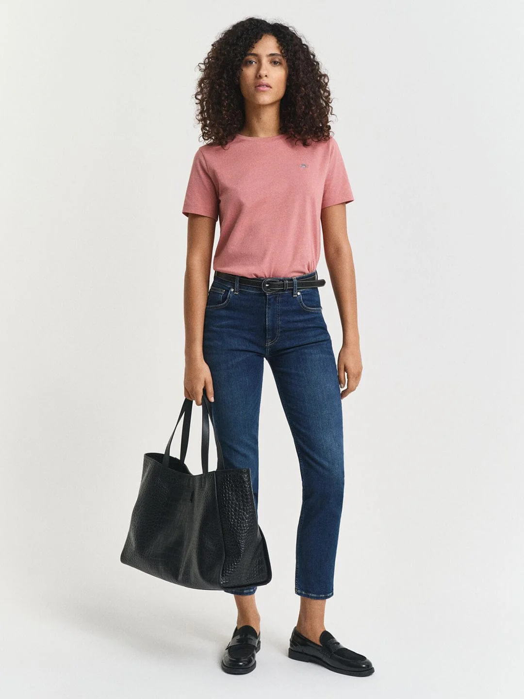 Gant Women Red Solid Crew Neck Tshirt - Image 3