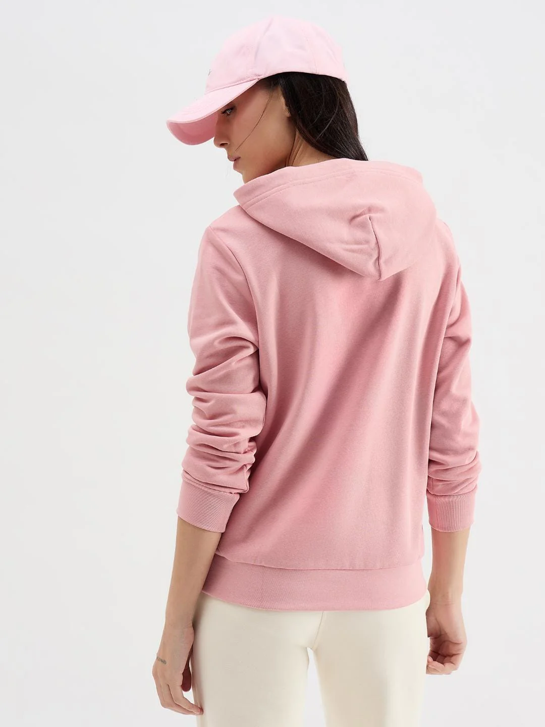 Gant Women Pink Solid Hooded Sweatshirt - Image 3