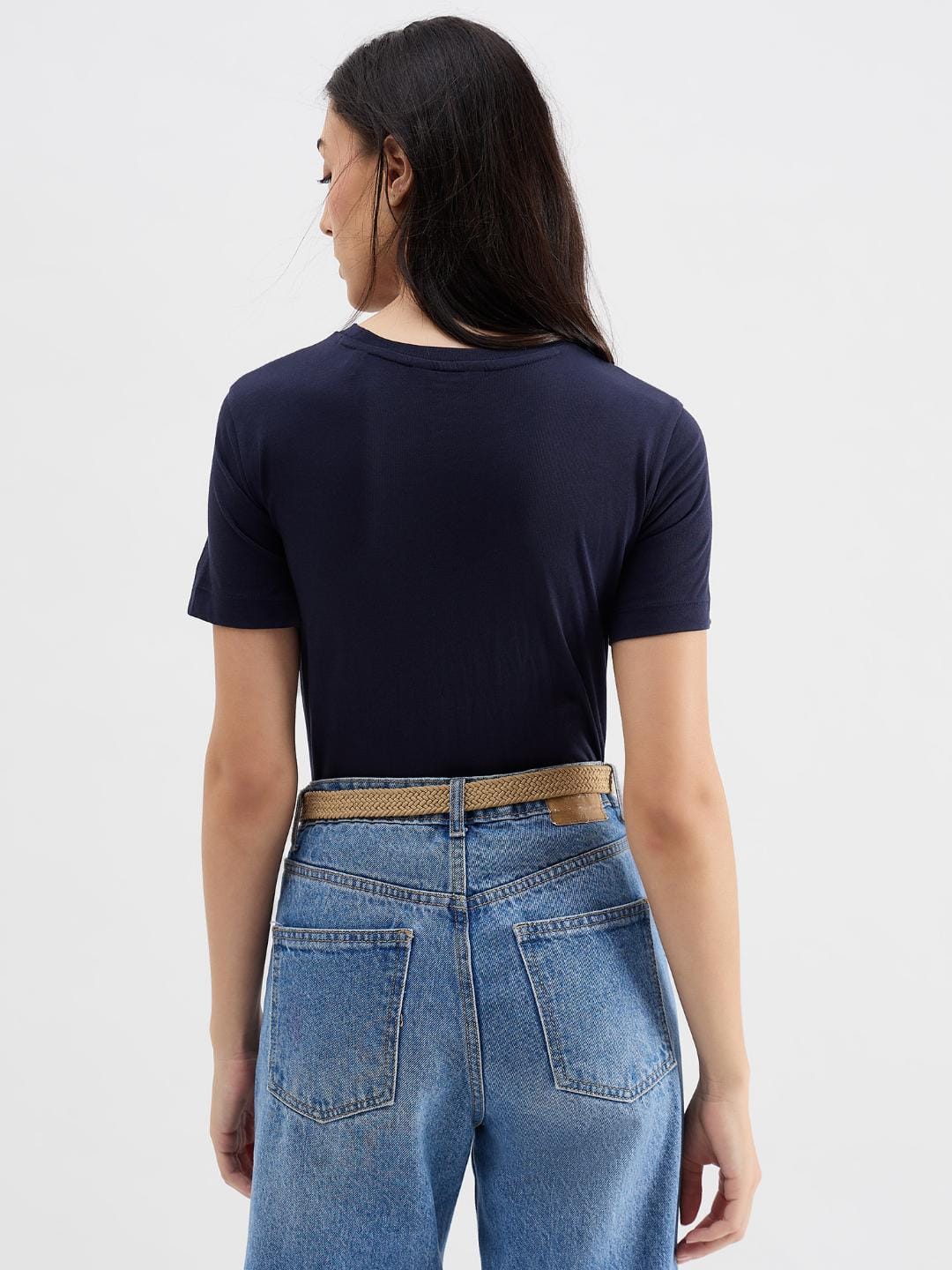 Gant Women Blue Graphic Crew Neck Tshirt - Image 3