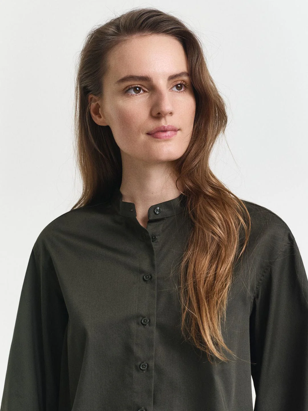 Gant Women Green Solid Collar Shirt - Image 2
