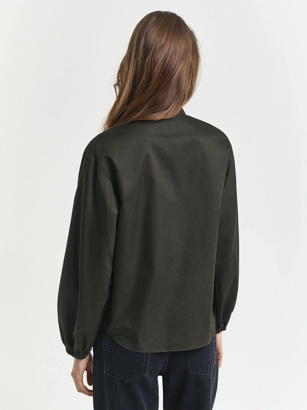 Gant Women Green Solid Collar Shirt - Image 4