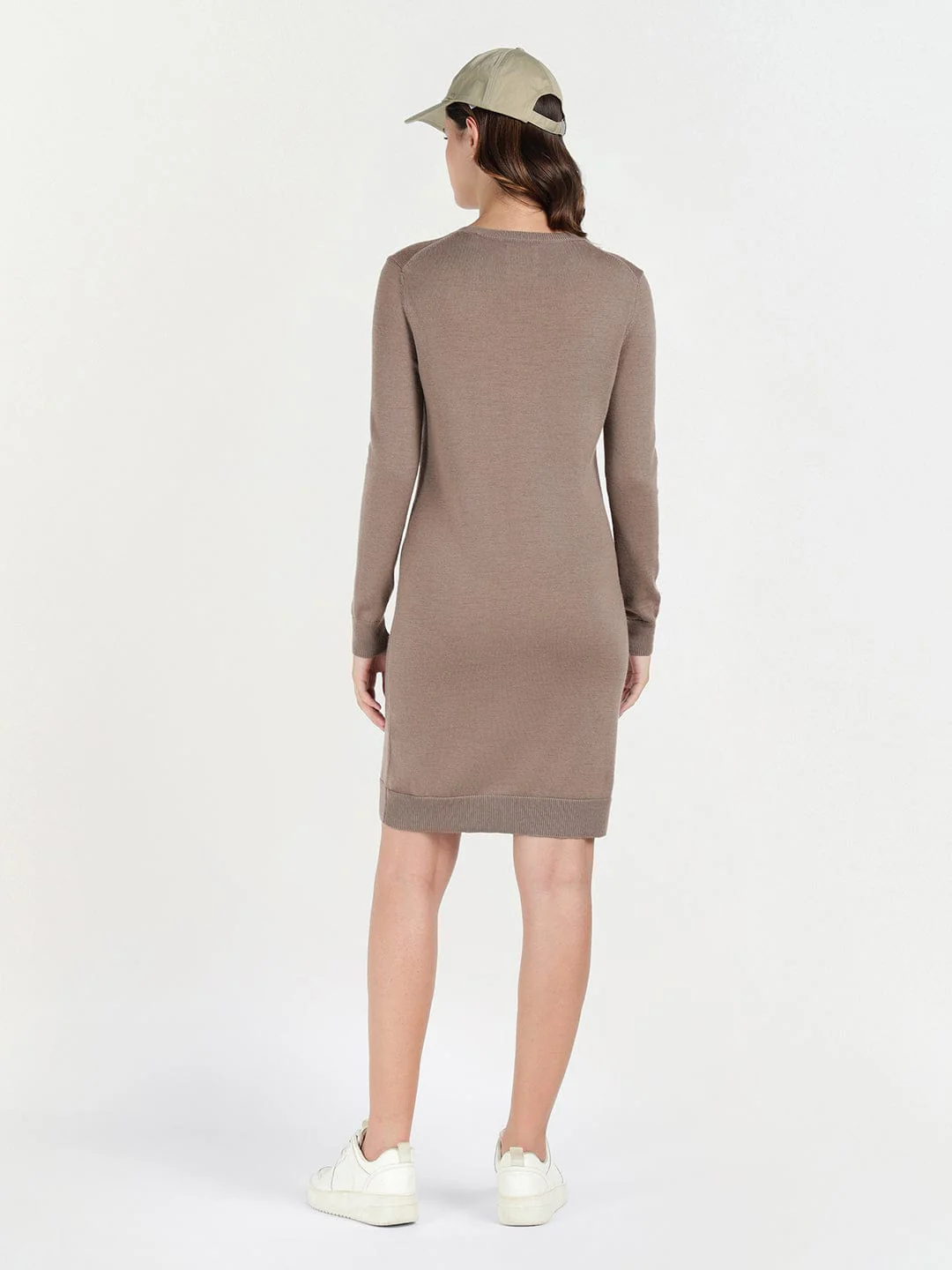 Gant Women Beige Melange Crew Neck Dress - Image 3