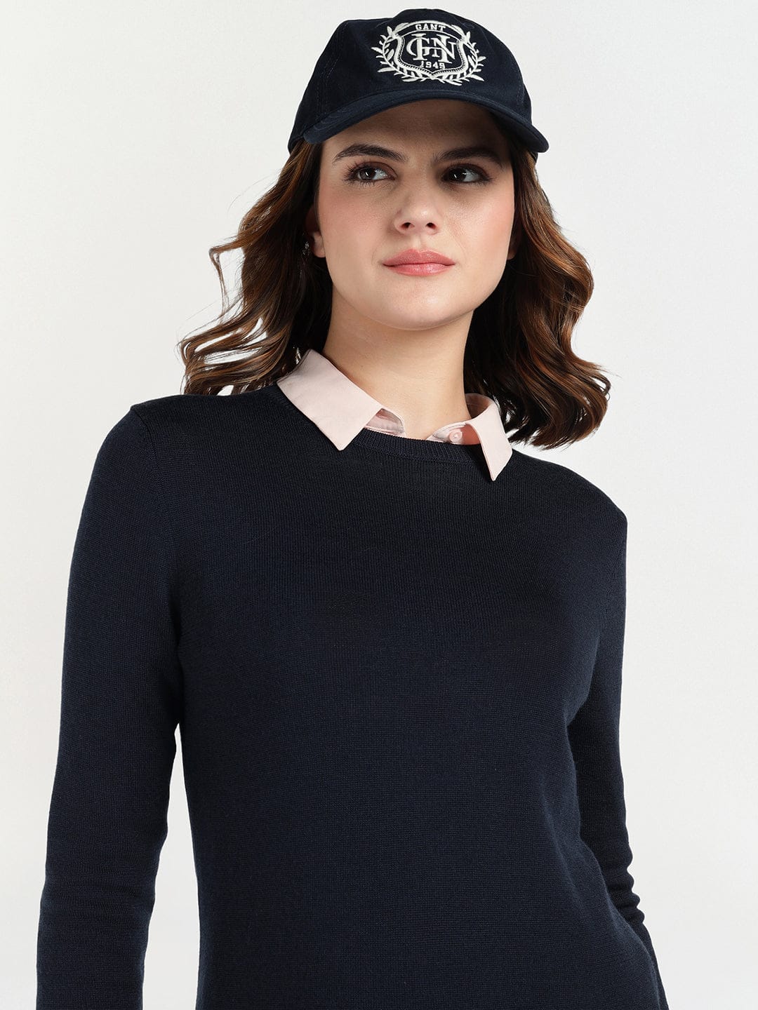Gant Women Blue Melange Crew Neck Dress - Image 4
