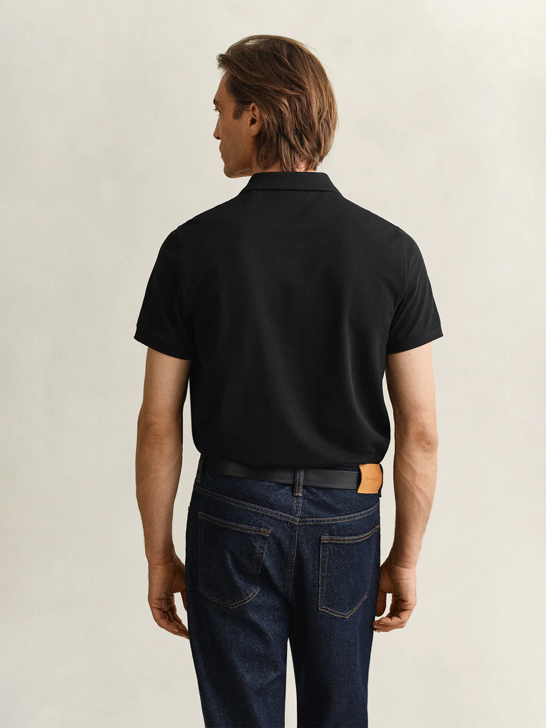 Gant Men Black Solid Regular Fit Polo T-Shirt - Image 4
