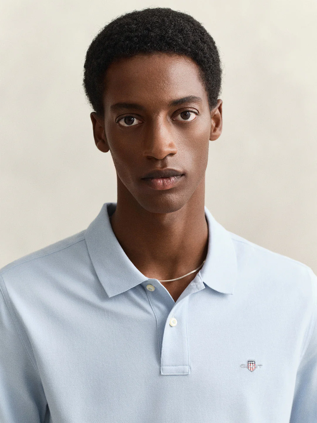 Gant Men Blue Solid Regular Fit Polo T-Shirt - Image 2