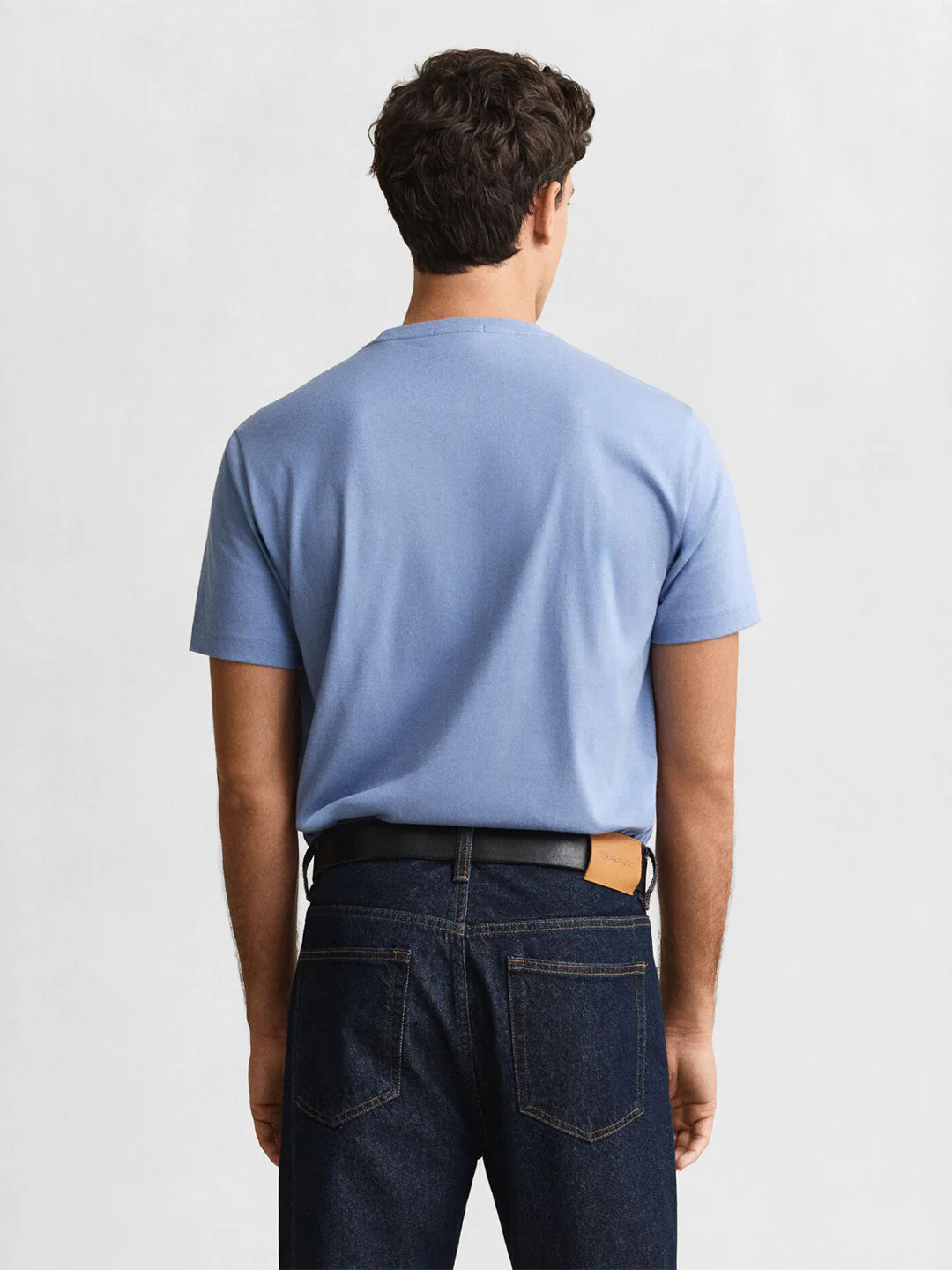 Gant Men Blue Solid Regular Fit T-Shirt - Image 4