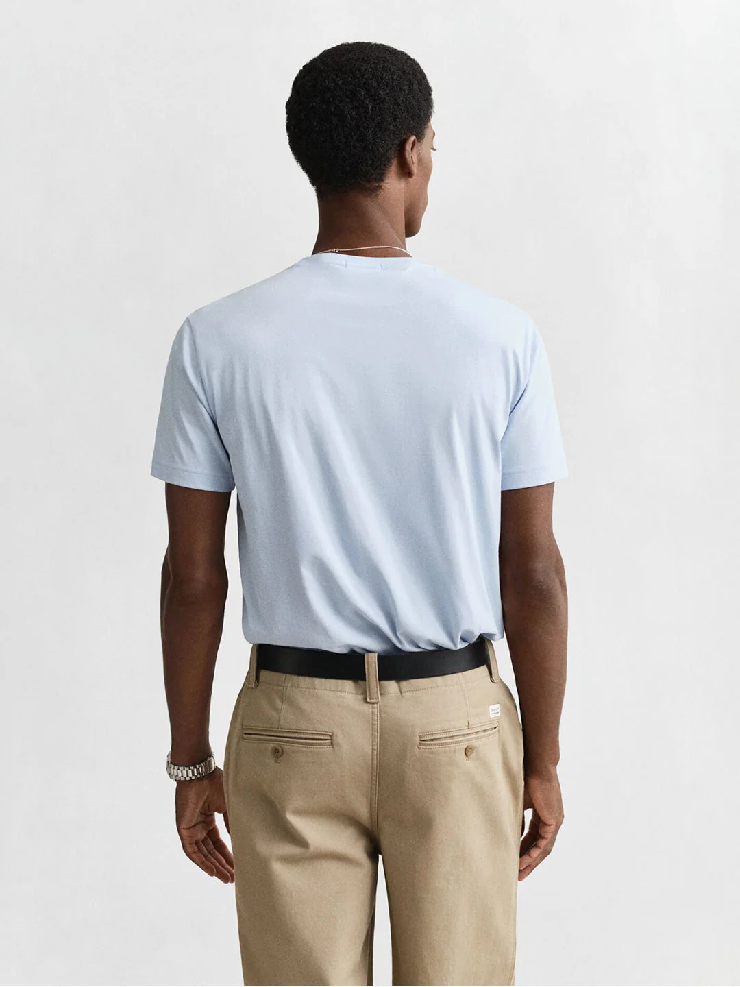 Gant Men Blue Solid Regular Fit T-Shirt - Image 4