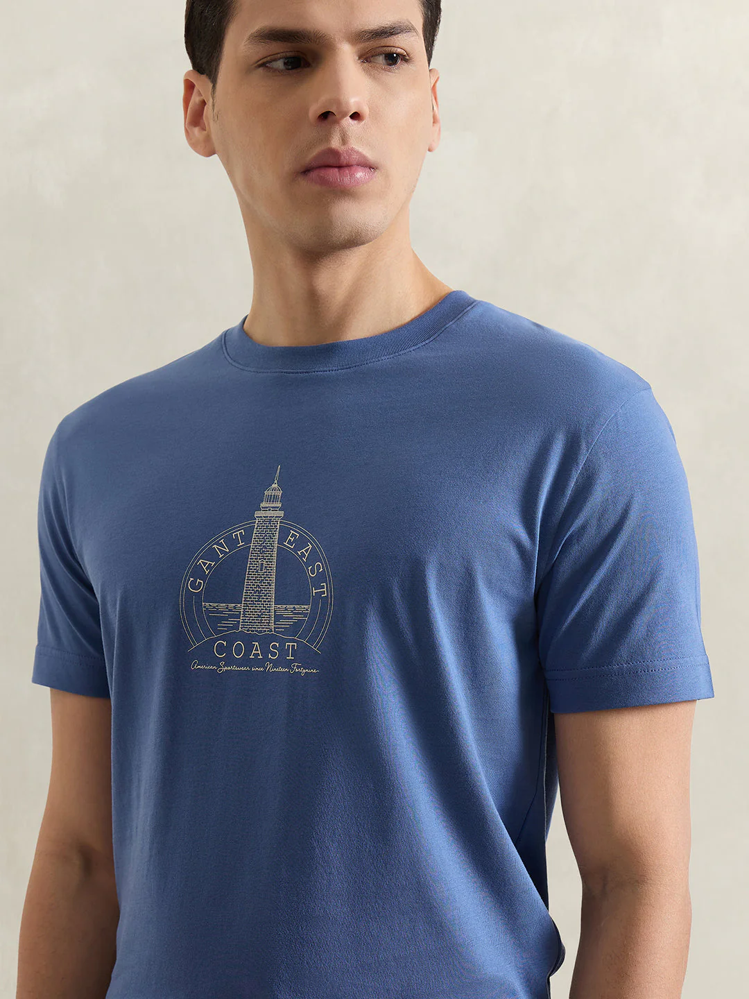 Gant Men Blue Printed Regular Fit T-Shirt - Image 3
