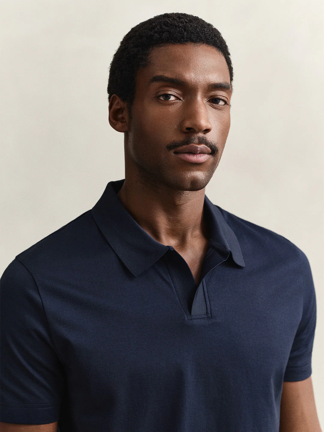 Gant Men Navy Blue Solid Regular Fit Pure Cotton Polo T-Shirt - Image 5