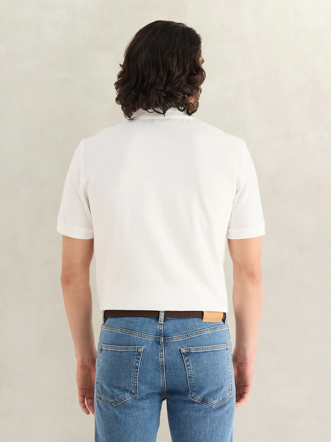 Gant Men White Solid Regular Fit Pure Cotton Polo T-Shirt - Image 2