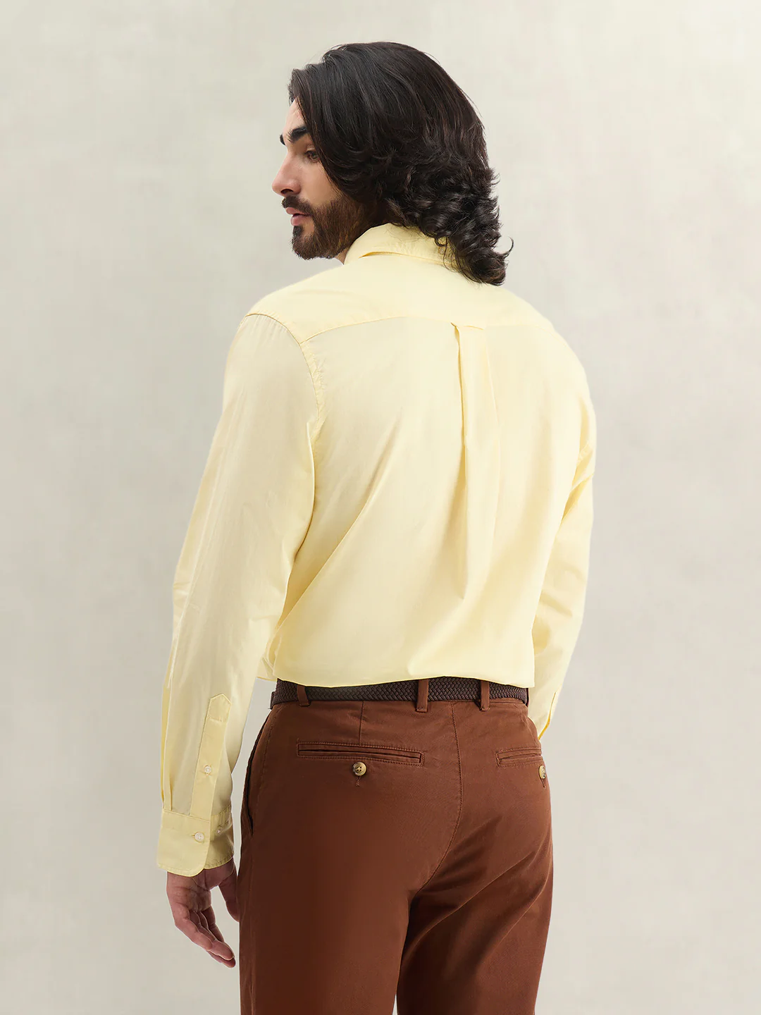 Gant Men Yellow Striped Regular Fit Classic Poplin Shirt - Image 2