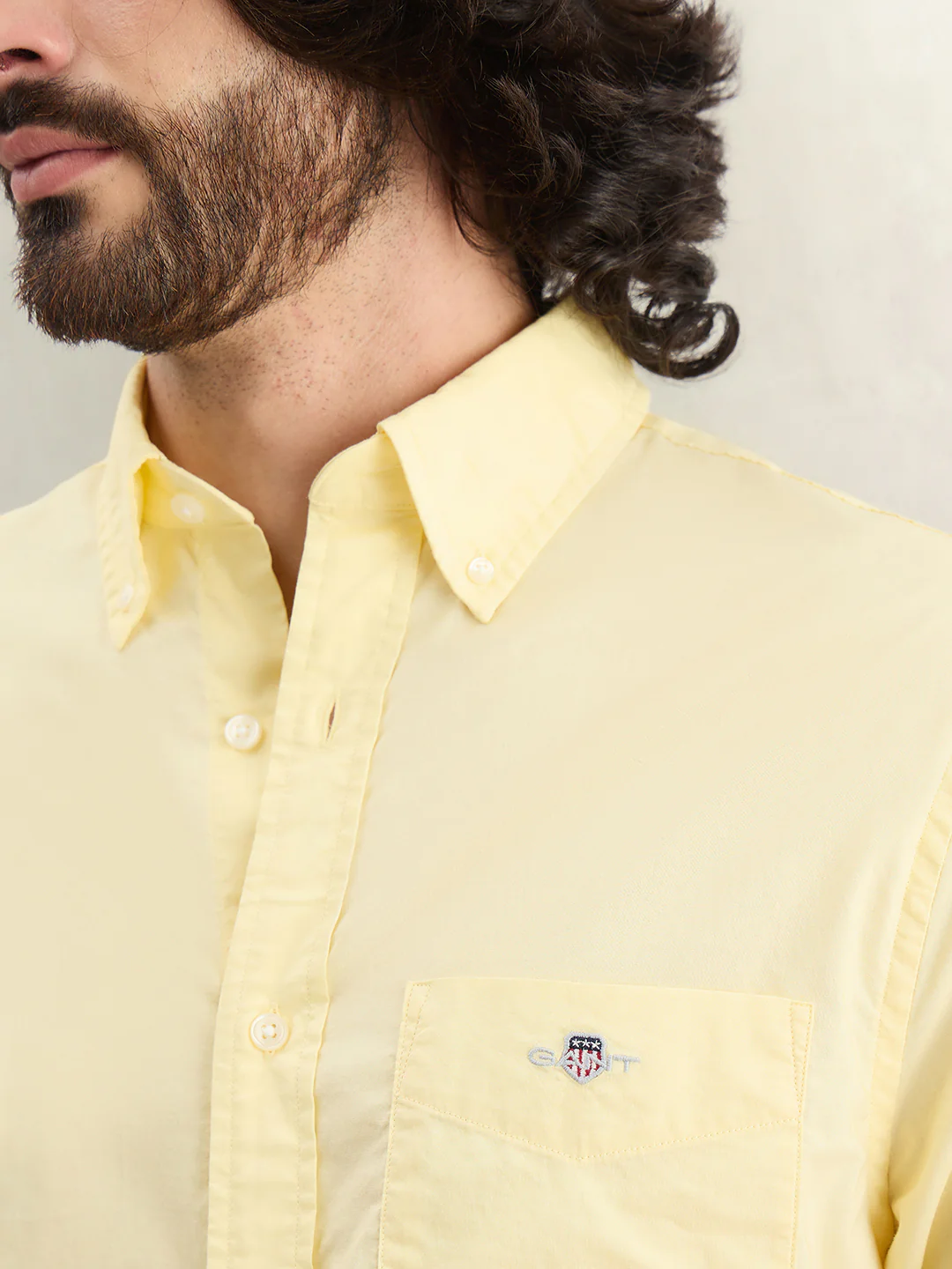 Gant Men Yellow Striped Regular Fit Classic Poplin Shirt - Image 4