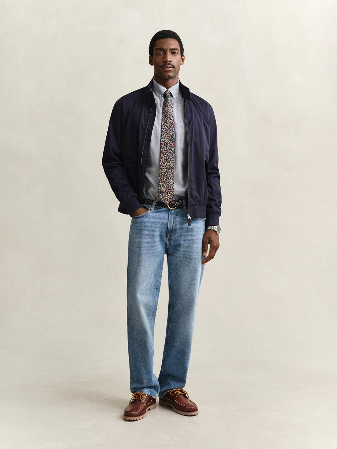 Gant Men Blue Striped Regular Fit Classic Poplin Shirt - Image 4