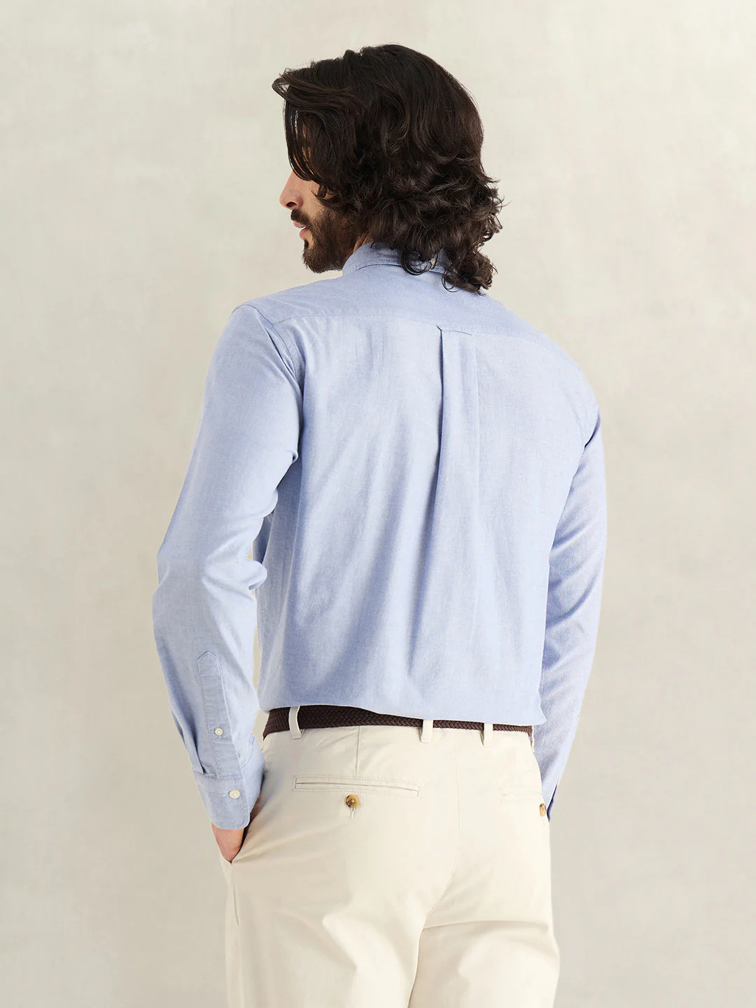 Gant Men Blue Solid Regular Fit Classic Oxford Shirt - Image 2