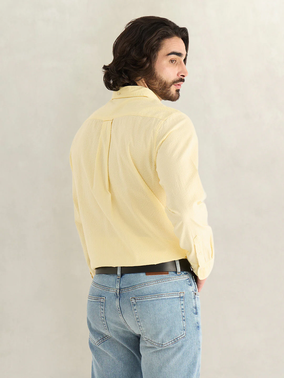 Gant Men Yellow Solid Regular Fit Pure Cotton Shirt - Image 2