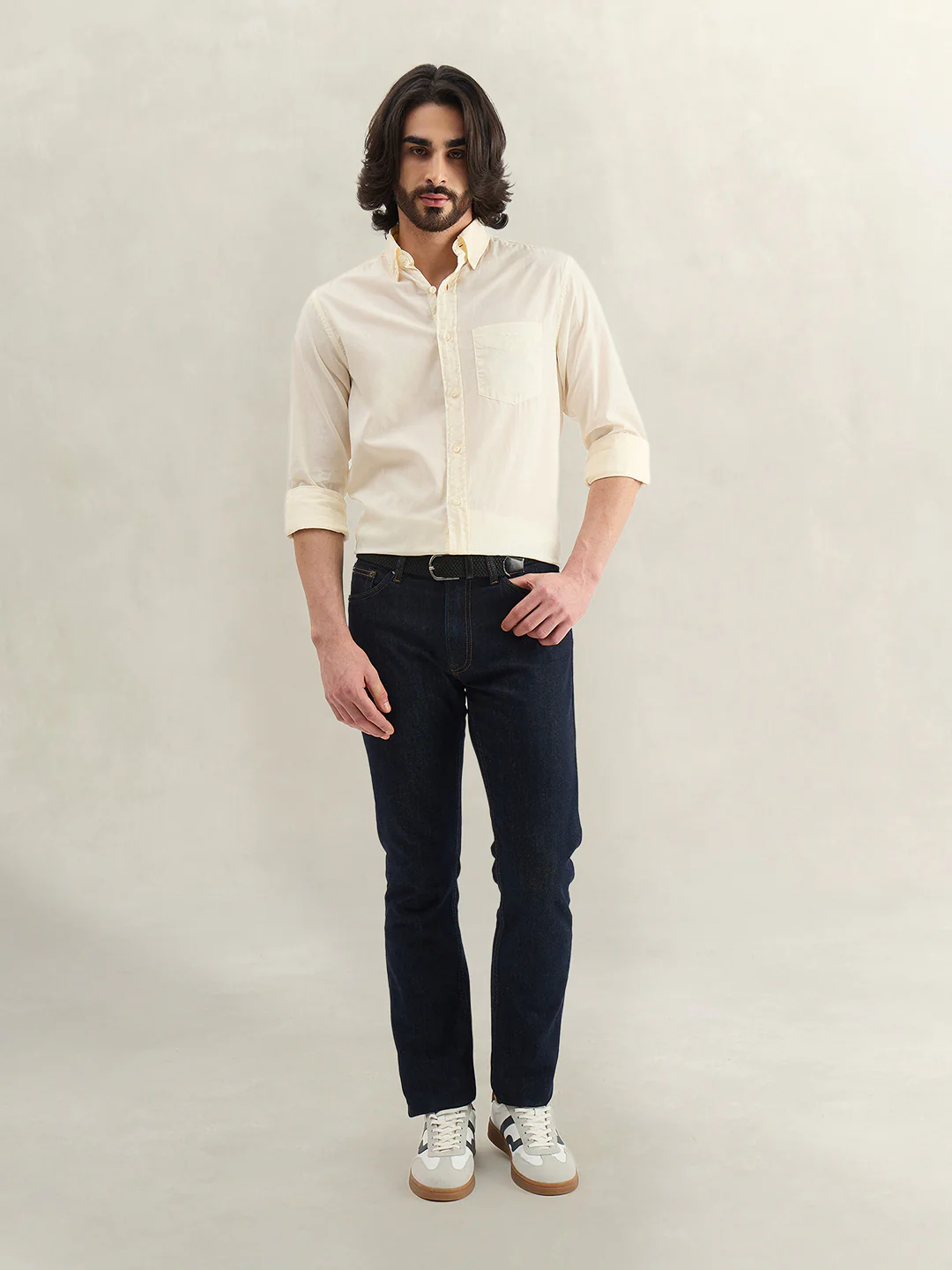Gant Men Cream Solid Regular Fit Pure Cotton Shirt - Image 6