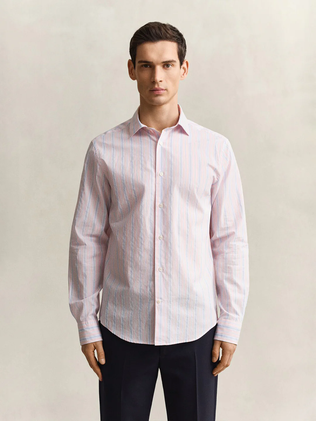 Gant Men Pink Striped Regular Fit Pure Cotton Shirt - Image 2