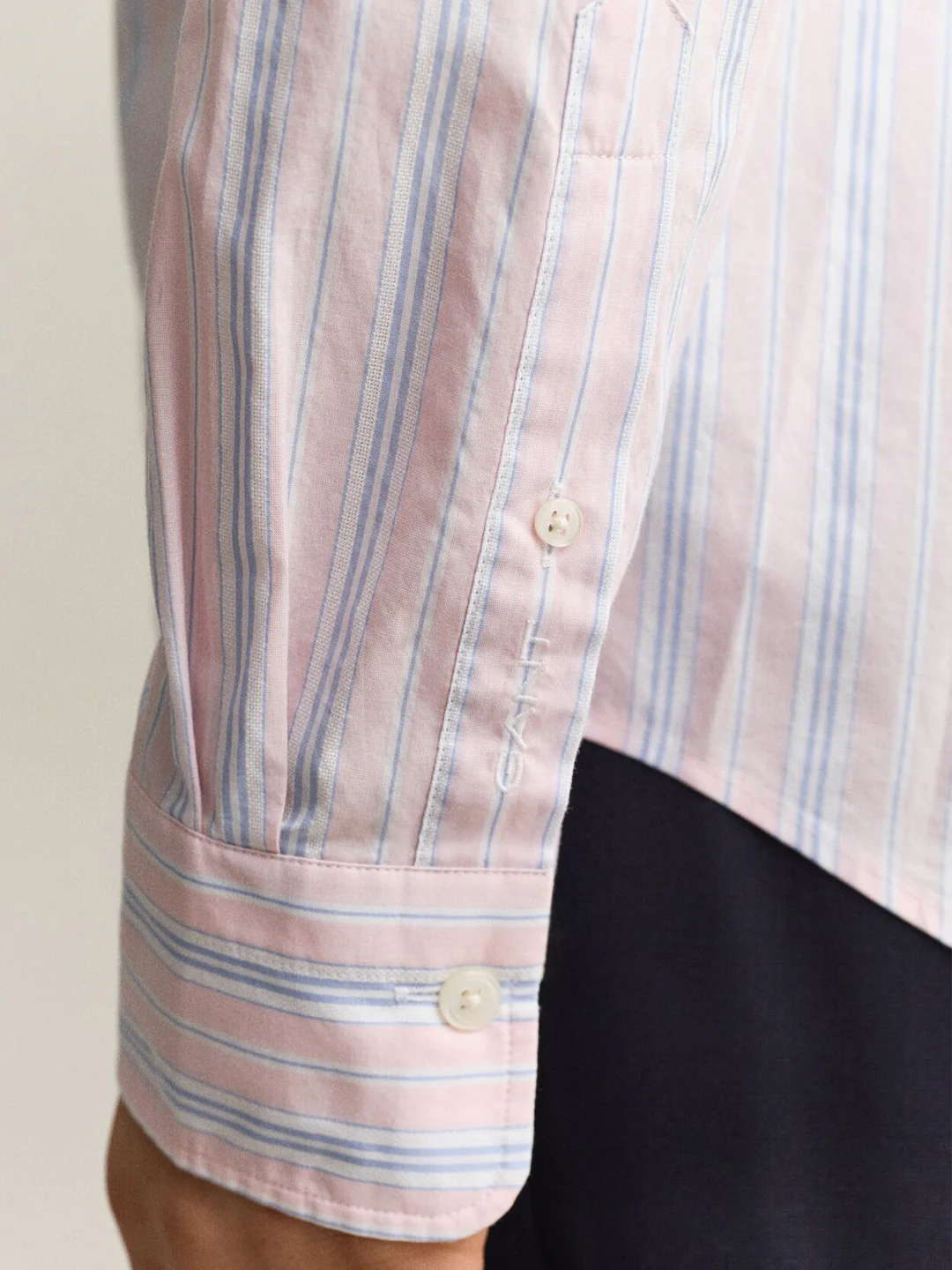 Gant Men Pink Striped Regular Fit Pure Cotton Shirt - Image 7
