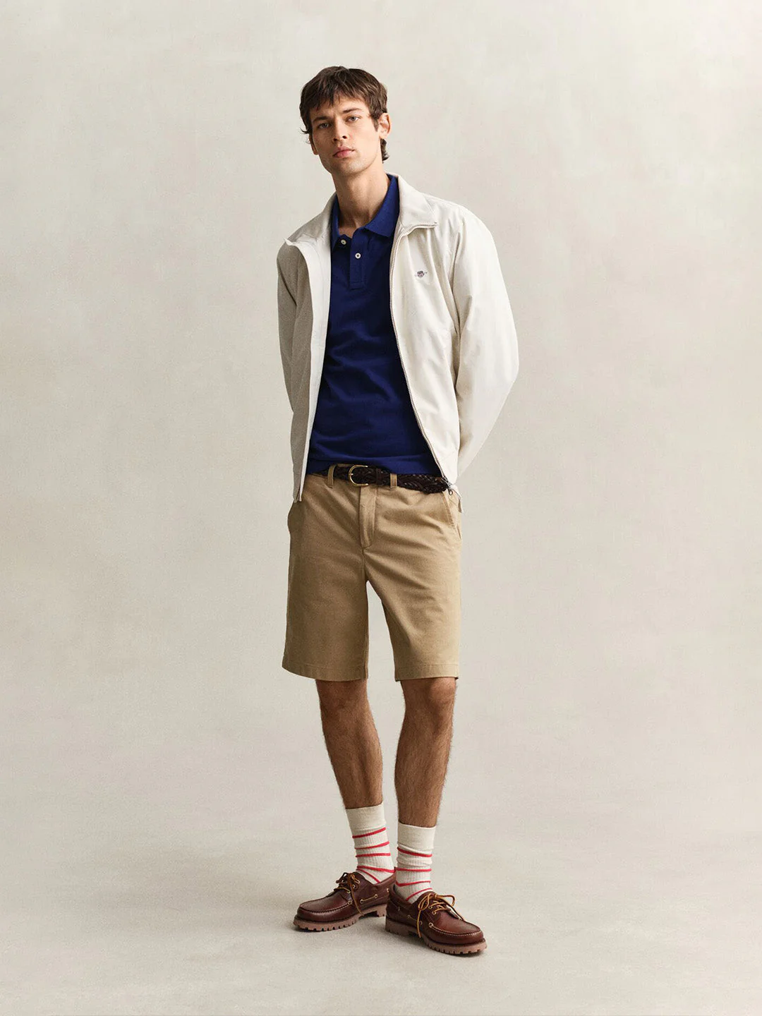 Gant Men Navy Blue Solid Regular Fit Polo T-Shirt - Image 3