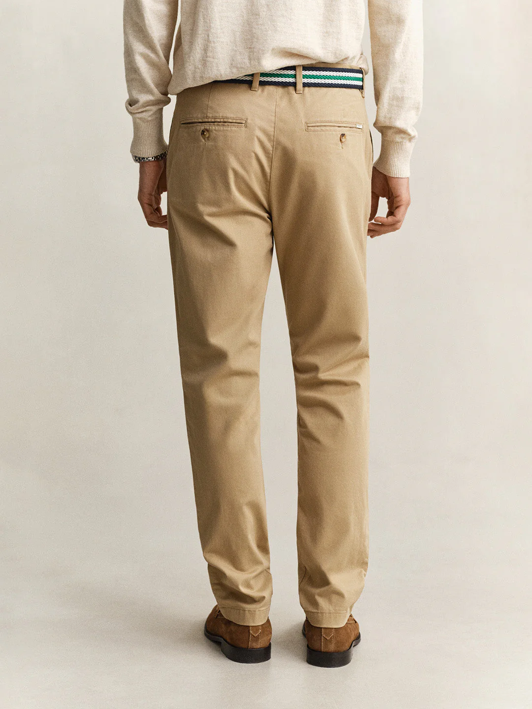 Gant Men Khaki Solid Stretchable Slim Fit Trouser - Image 5