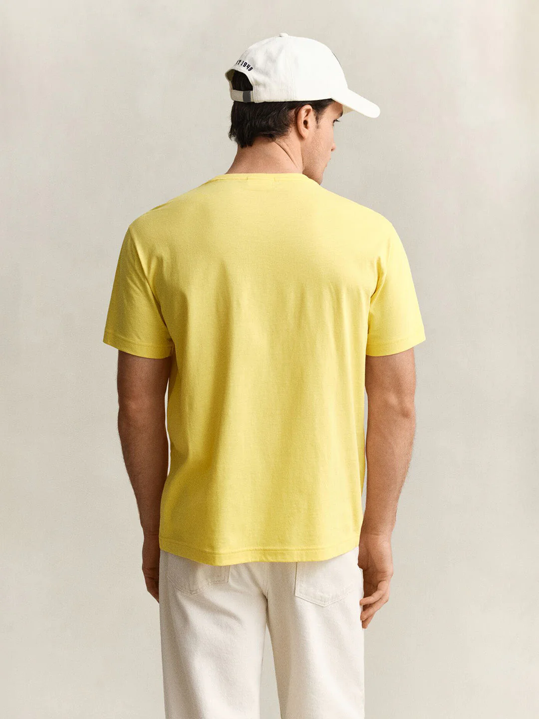Gant Men Yellow Solid Regular Fit T-Shirt - Image 4