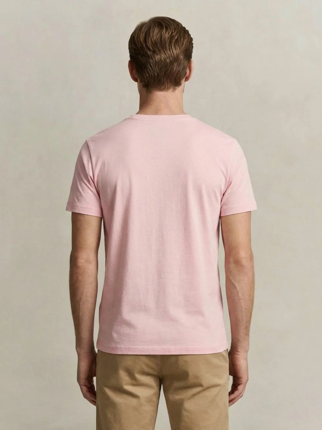 Gant Men Pink Solid Regular Fit T-Shirt - Image 3