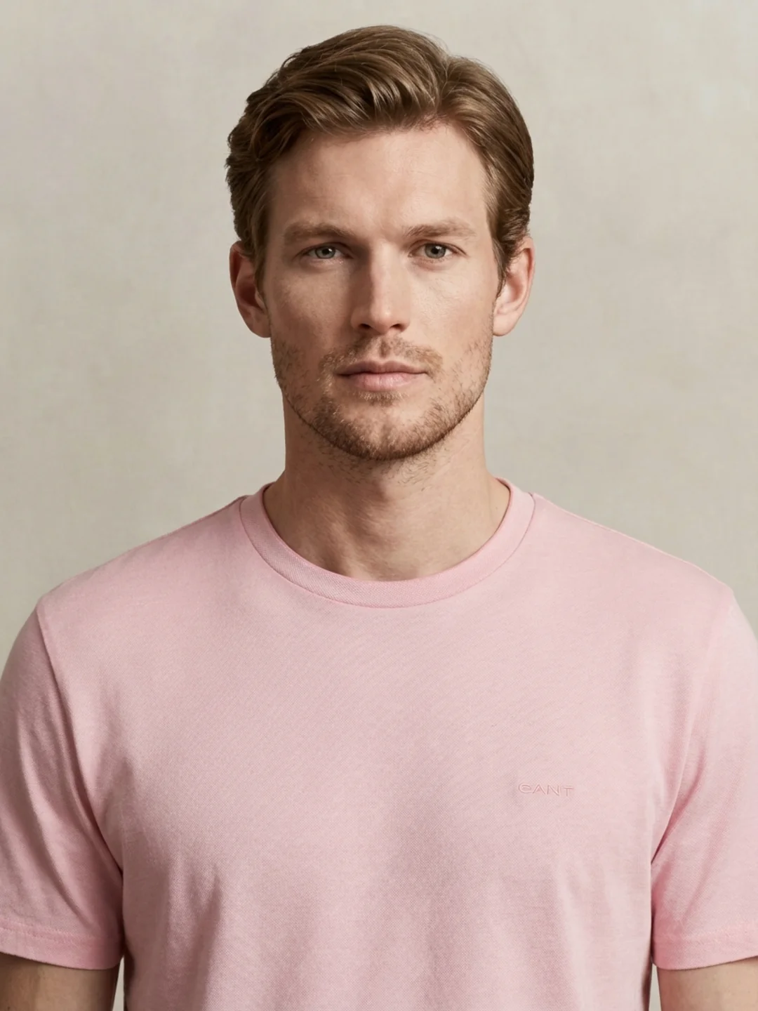 Gant Men Pink Solid Regular Fit T-Shirt - Image 4