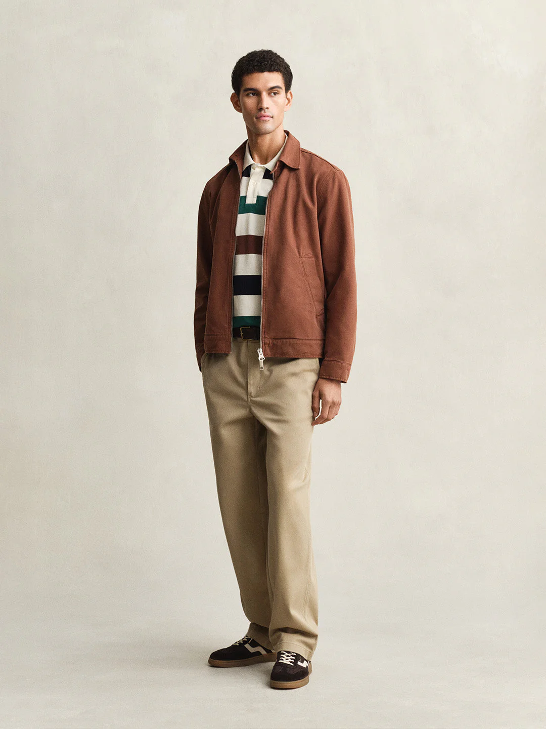 Gant Men Multicolour Striped Regular Fit Pure Cotton Polo T-Shirt - Image 3