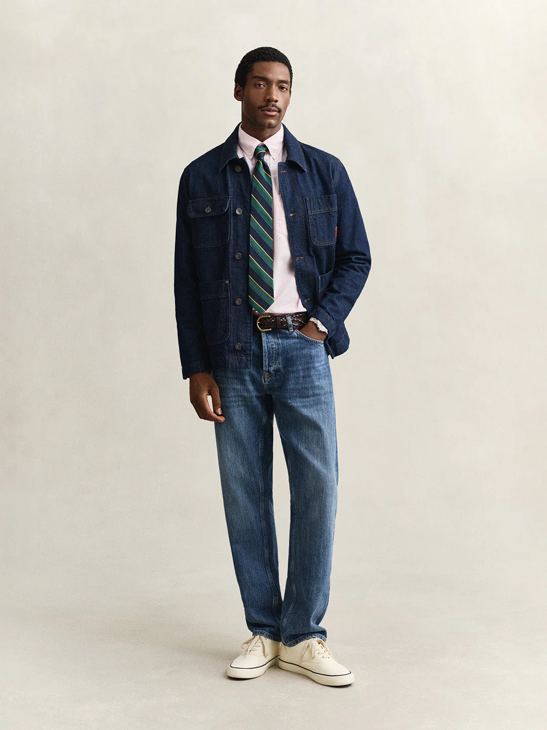 Gant Men Pink Striped Regular Fit Classic Oxford Shirt - Image 5