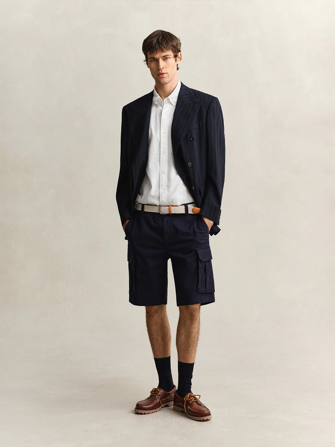 Gant Men White Solid Regular Fit Cotton Linen Shirt - Image 4