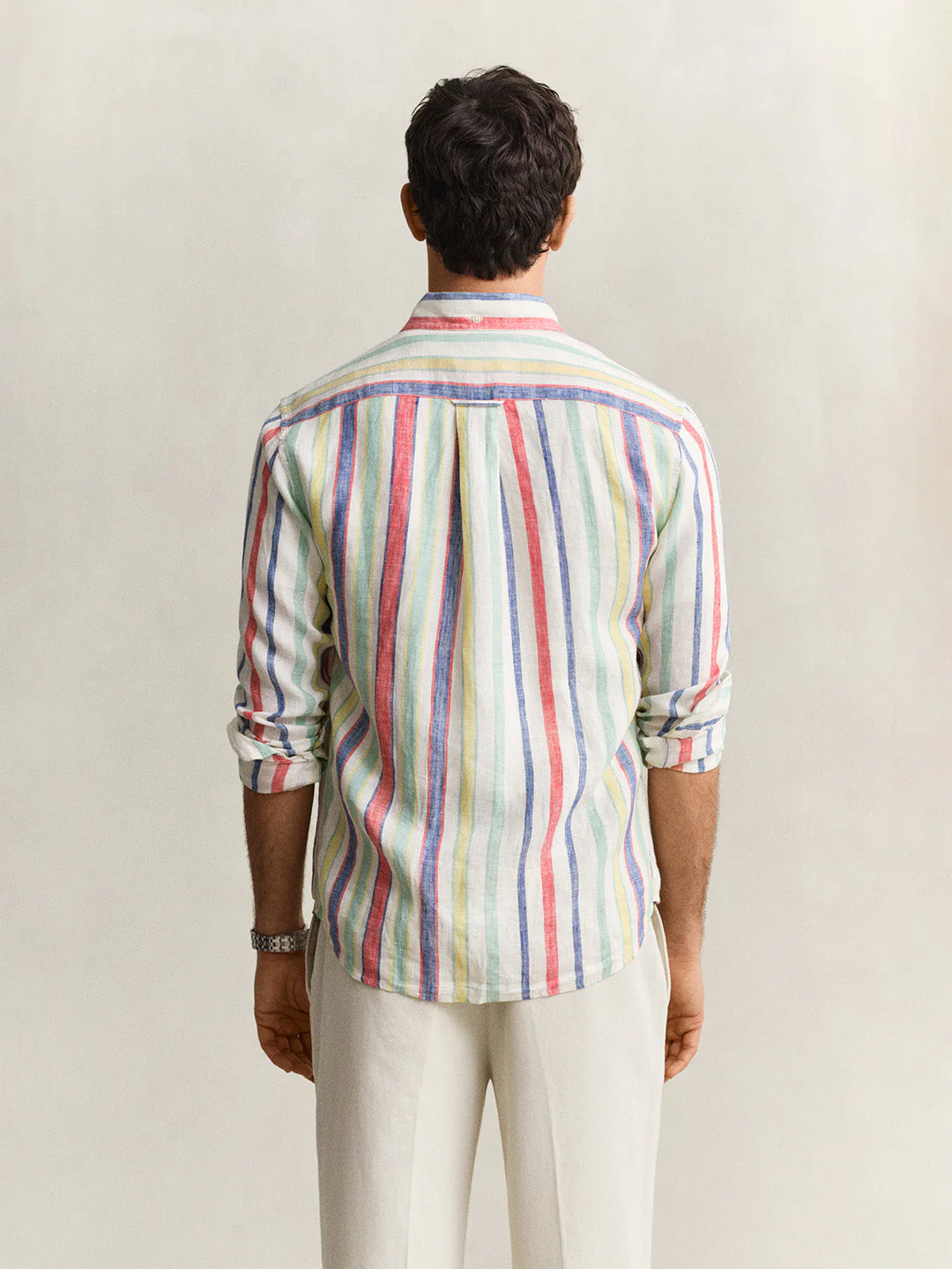 Gant Men Multicolour Striped Regular Fit Pure Linen Shirt - Image 5