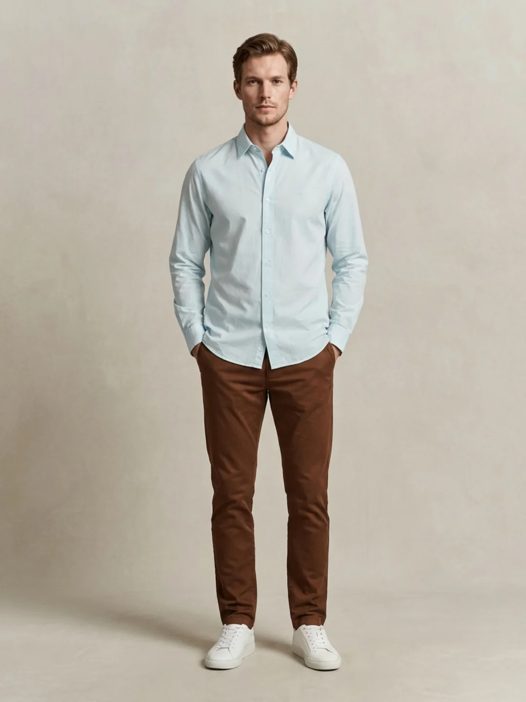 Gant Men Light Blue Solid Regular Fit Classic Poplin Shirt - Image 5