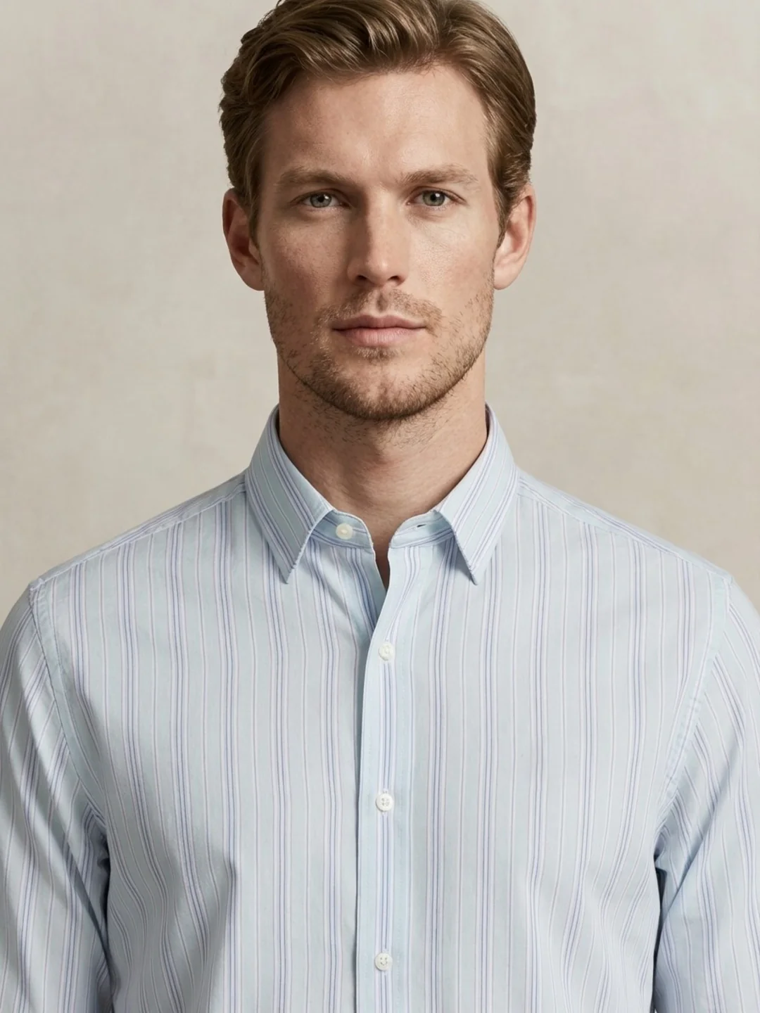 Gant Men Light Blue Striped Regular Fit Pure Cotton Shirt - Image 4