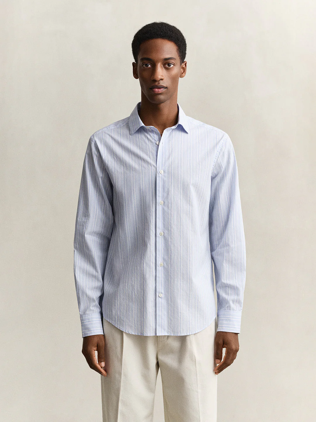 Gant Men Blue Striped Regular Fit Pure Cotton Shirt - Image 5