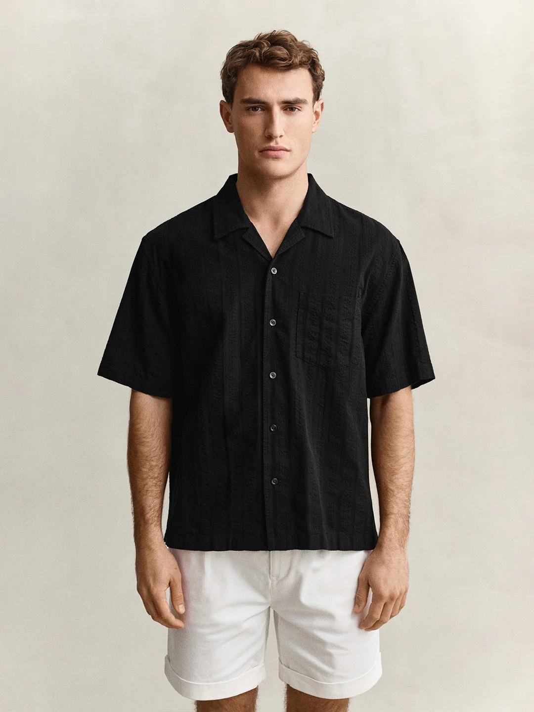 Gant Men Black Striped Relaxed Fit Pure Cotton Shirt - Image 6