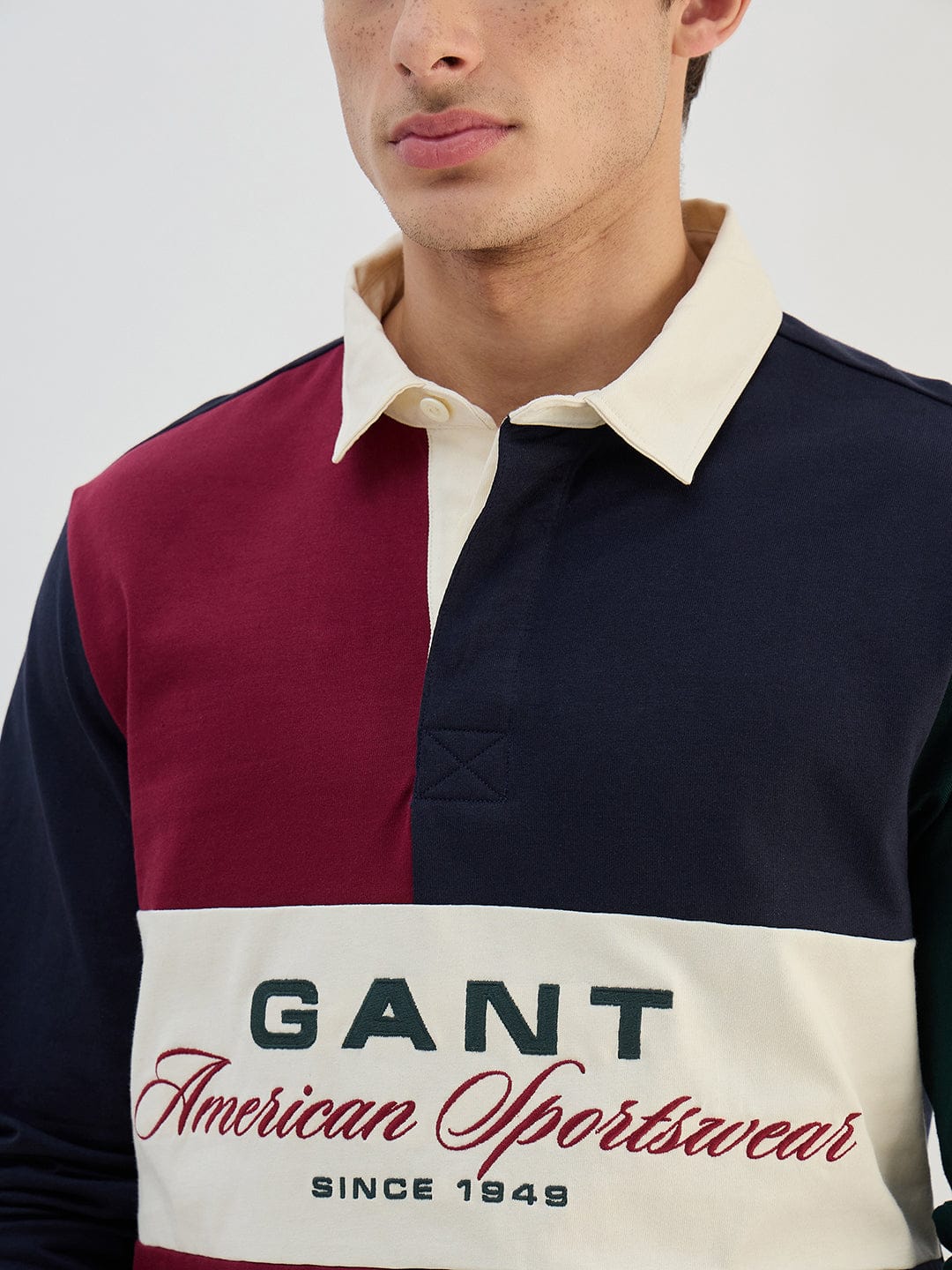 Gant Men Blue Logo Pure Cotton Collared Ruggers - Image 2