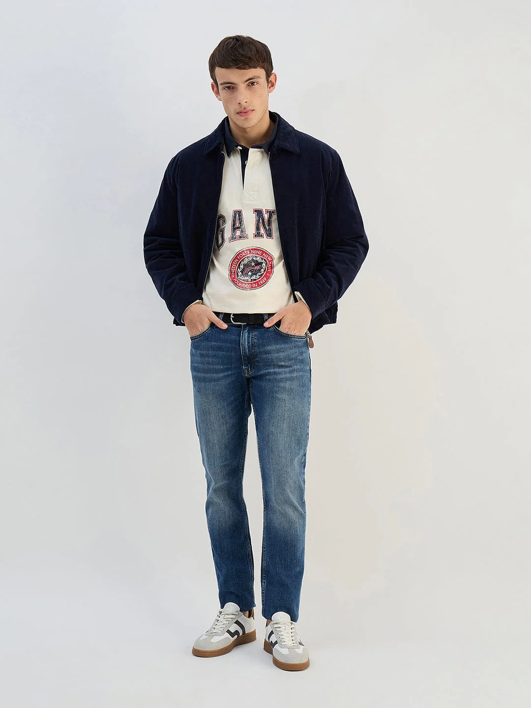 Gant Men Beige Logo Pure Cotton Collared Ruggers - Image 4