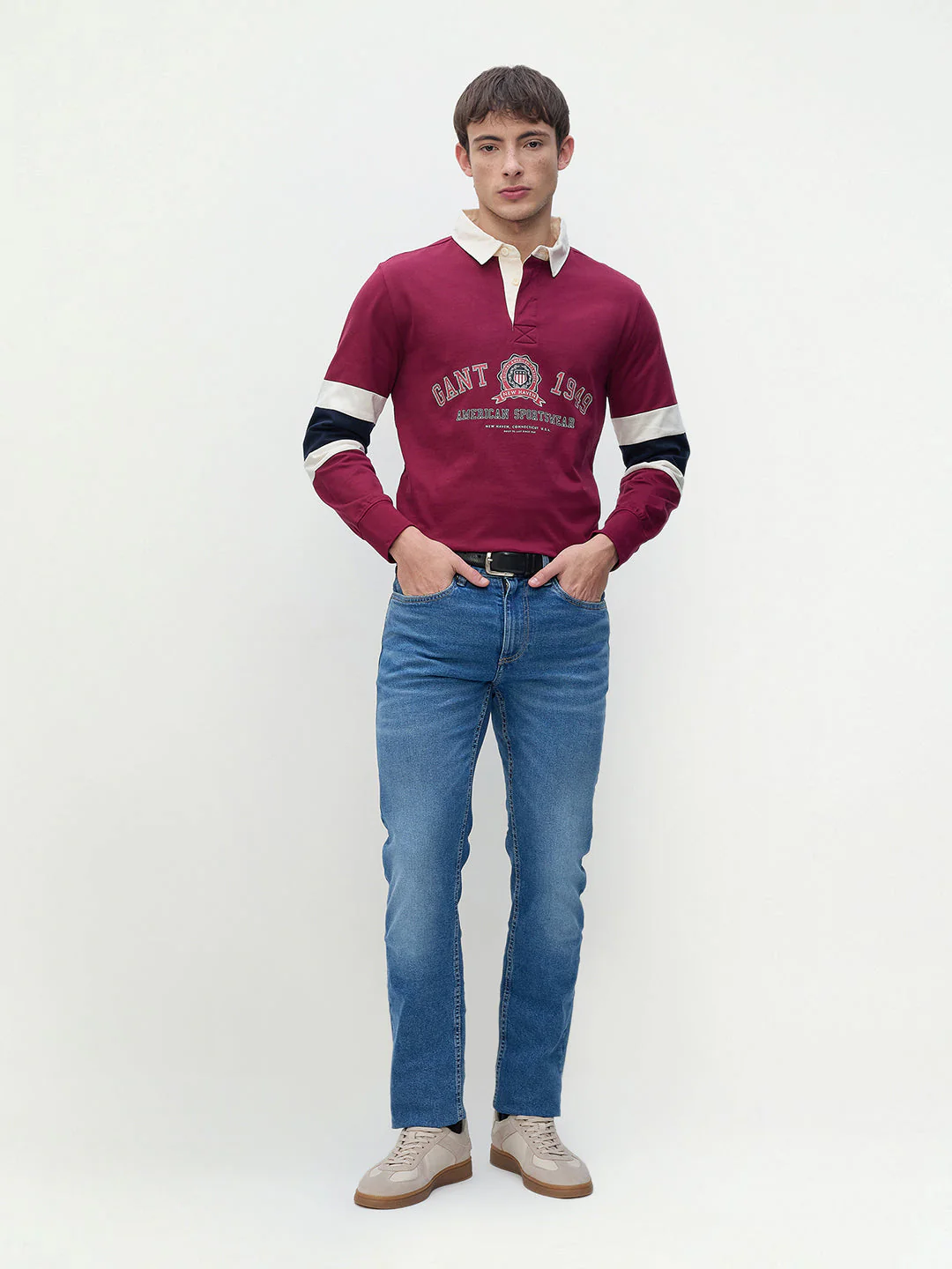 GANT Men Red Logo Regular Fit Polo T-Shirt - Image 4