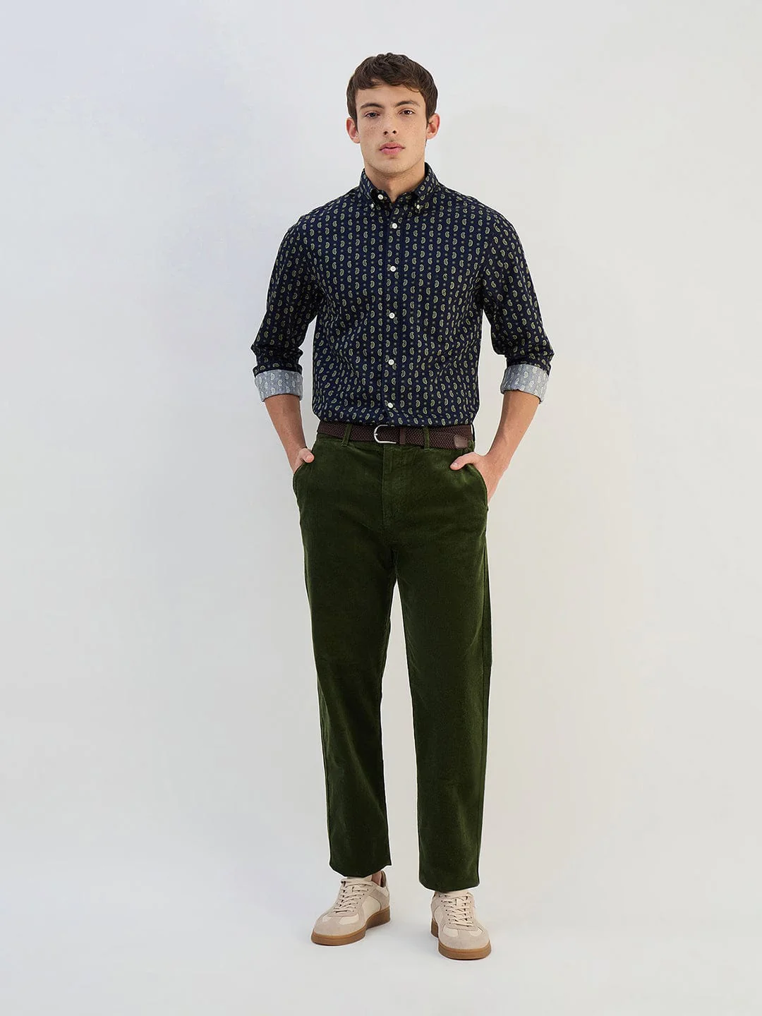 Gant Men Navy Blue Printed Pure Cotton Collared Shirt - Image 4