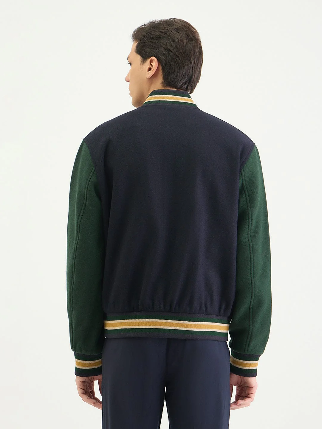 Gant Men Regular Multicolour Logo Wool Mix Varsity Jacket - Image 3