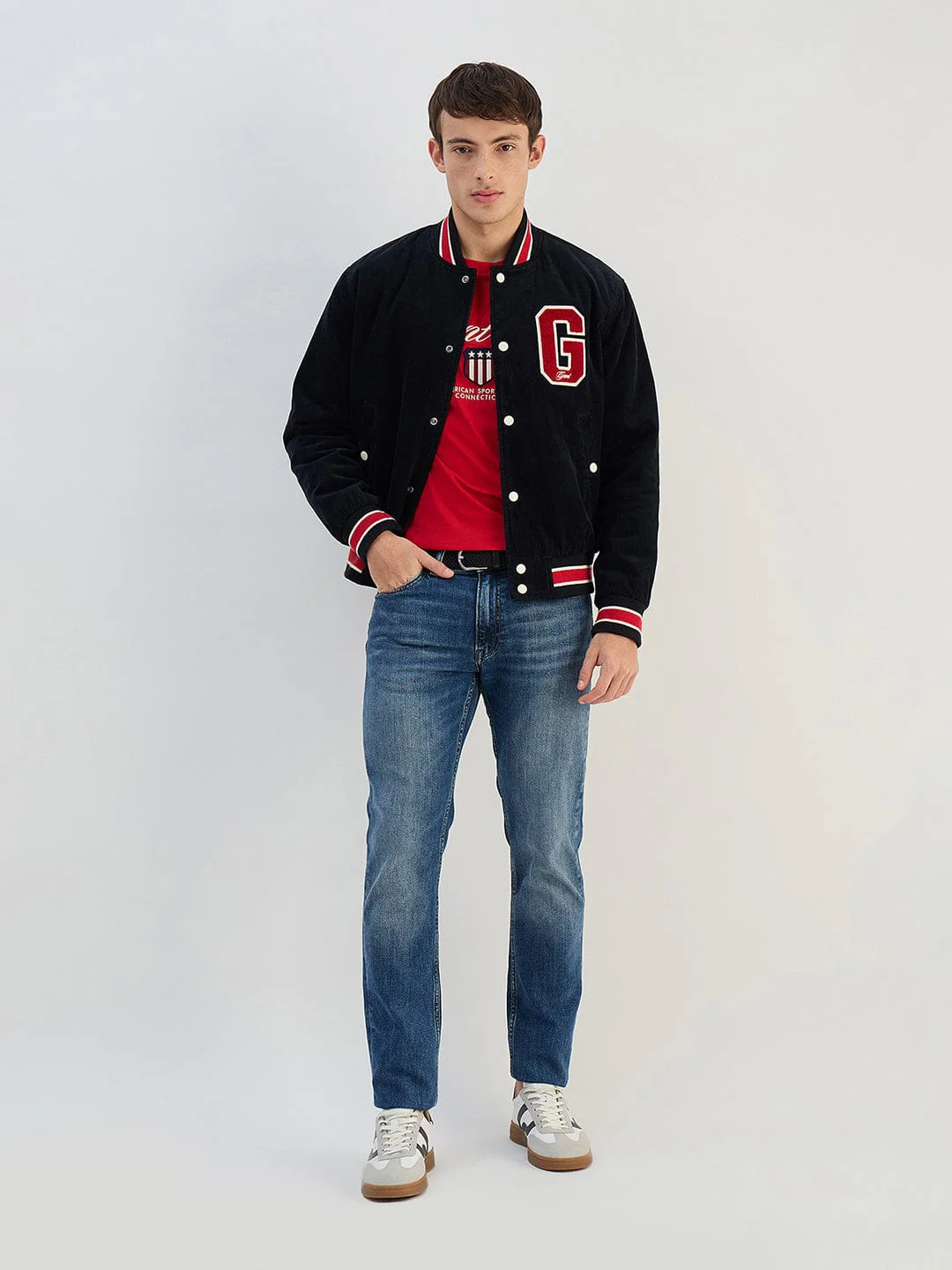 Gant Men Black Solid Pure Cotton Lapel Collar Jacket - Image 4