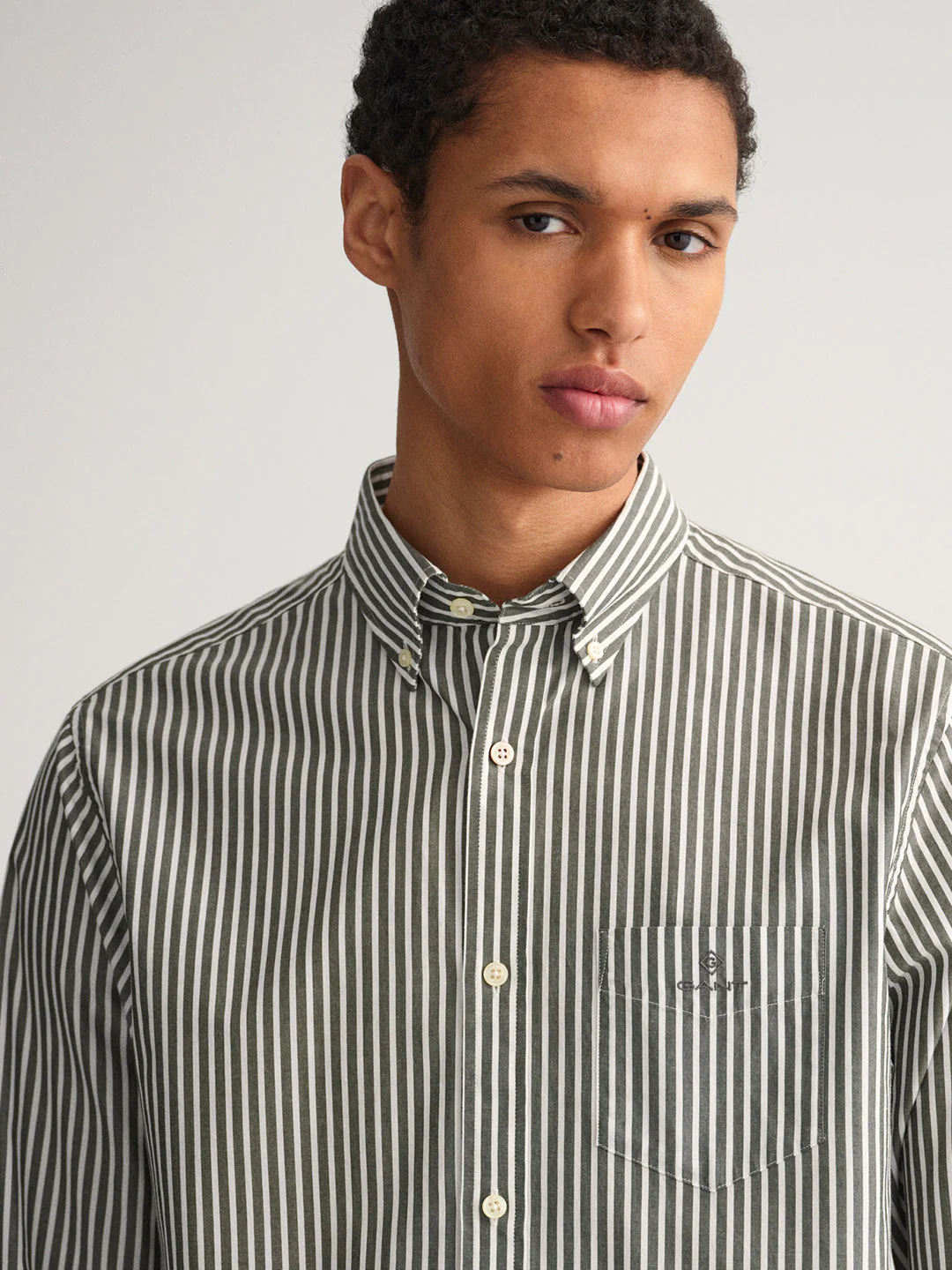 Gant Green Striped Regular Fit Shirt - Image 4