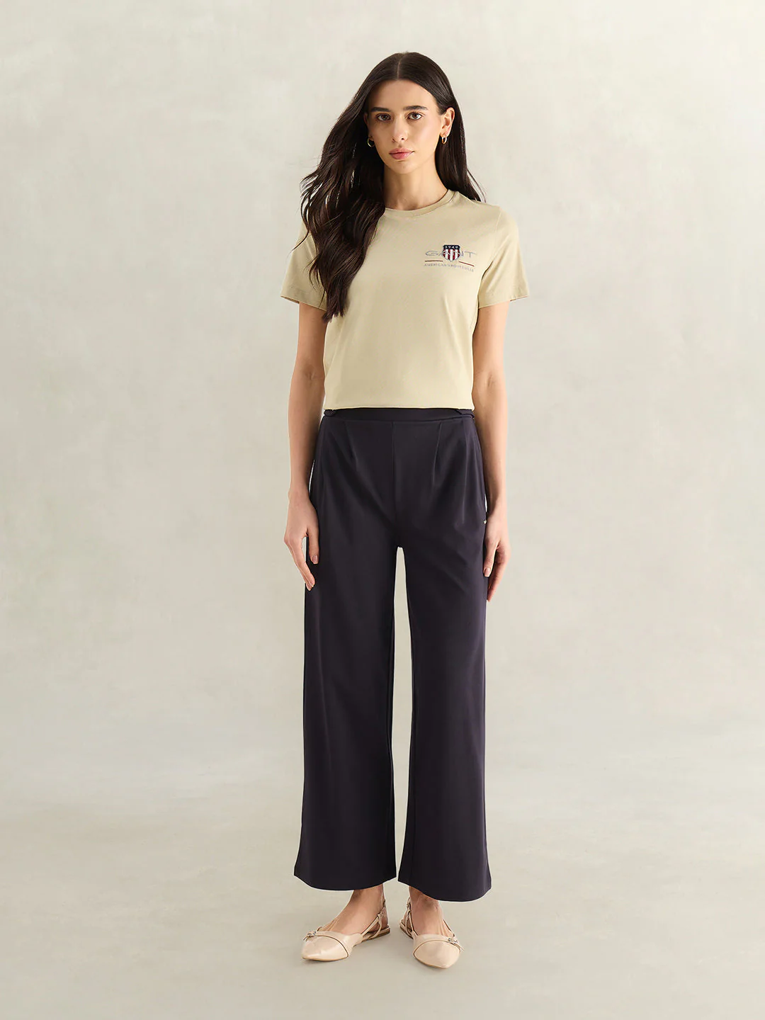 Gant Women Beige Graphic Print Regular Fit T-Shirt - Image 3