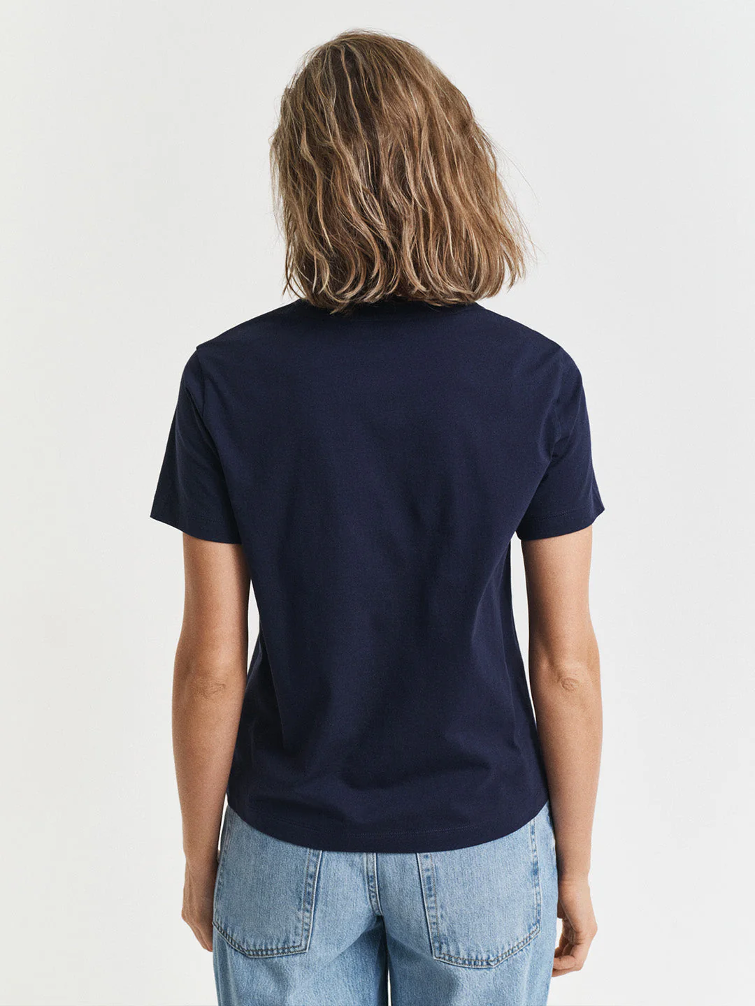 Gant Women Navy Blue Embroidered Regular Fit T-Shirt - Image 3